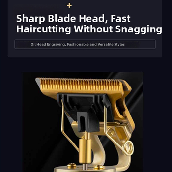 Elektrinė plaukų kirpimo mašinėlė su įmontuota baterija, įkraunama, titanio lydinio peiliukai, nuimama ir plaunama pjovimo galvutė, žemas triukšmas