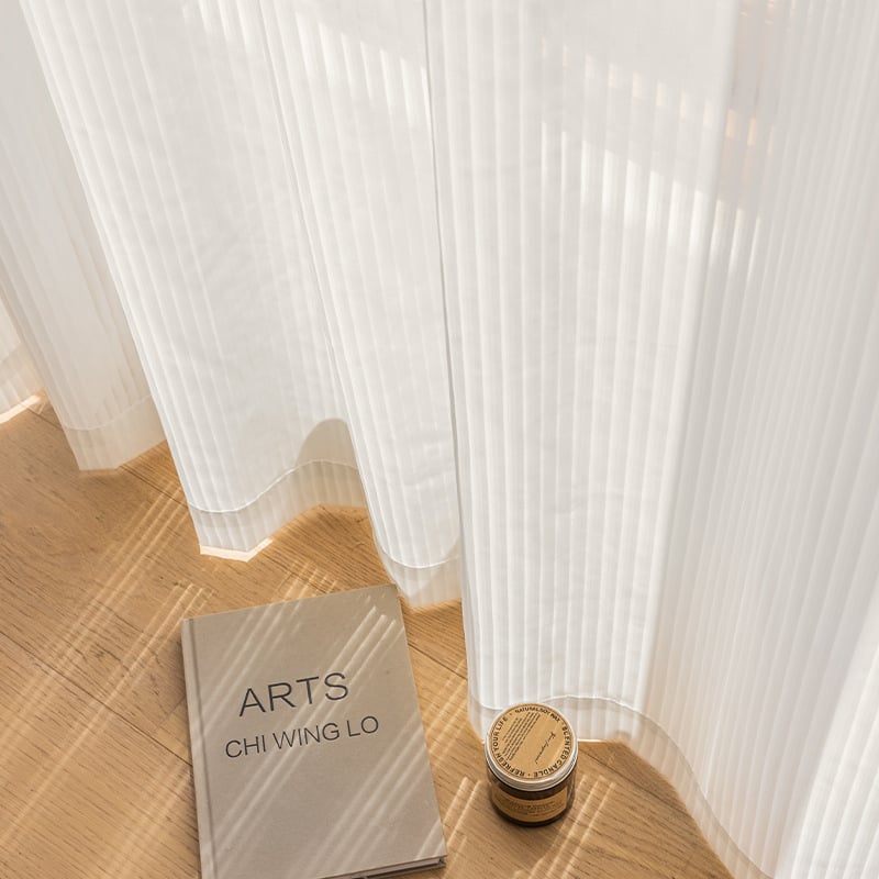 Japāņu stila vertikālā aizkare, daļēji caurspīdīgs poliester audums, 95/5 sastāvs, moderns dekors