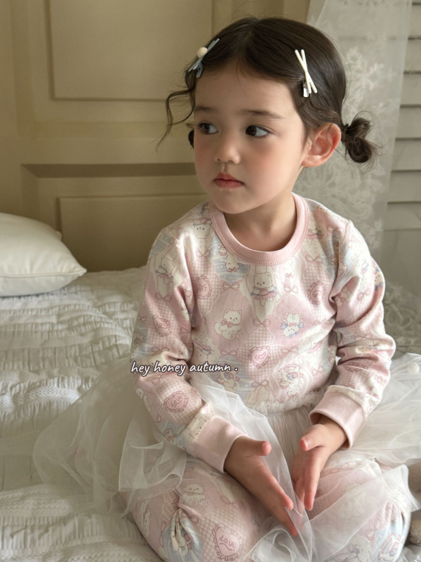 Unisex vaikų pižamų komplektas iš švelnios medvilnės su pūkiniu pojúčiu, storas, apvalus kaklas, 3-8 m amžiaus, 95% medvilnė