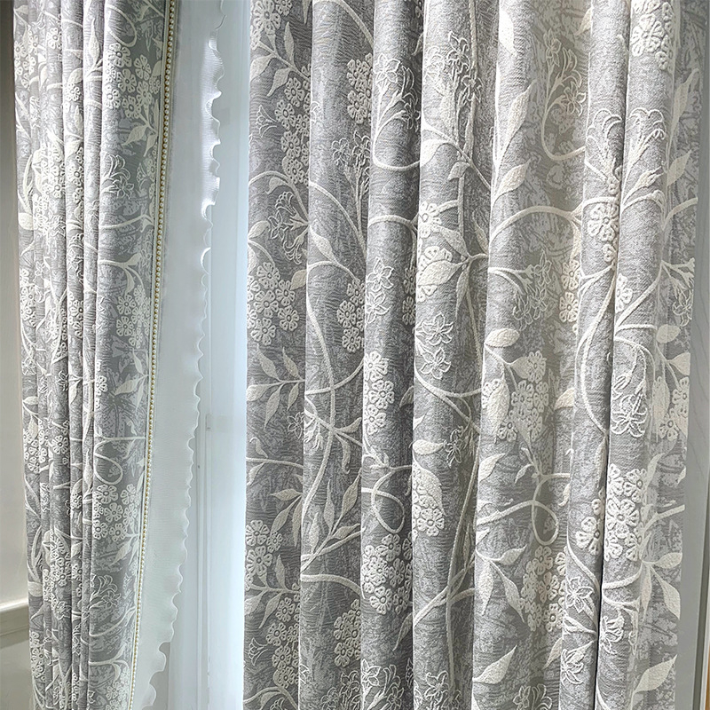 Chenille Jacquard aizkari, Francijas stilā, Augu un ziedu raksts, Svars 1400