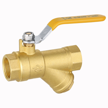 Месингов филтър шаров клапан Yq-1202, фиксиран двупосочен клапан за вода, вътрешна резба