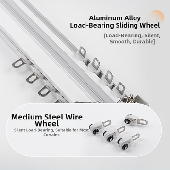 Sunki tylus užuolaidų takelis su dviguba takeliu, montuojamas viršuje ir šone, tiesus takelis