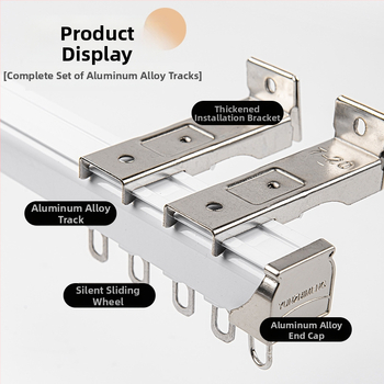 Sunki tylus užuolaidų takelis su dviguba takeliu, montuojamas viršuje ir šone, tiesus takelis