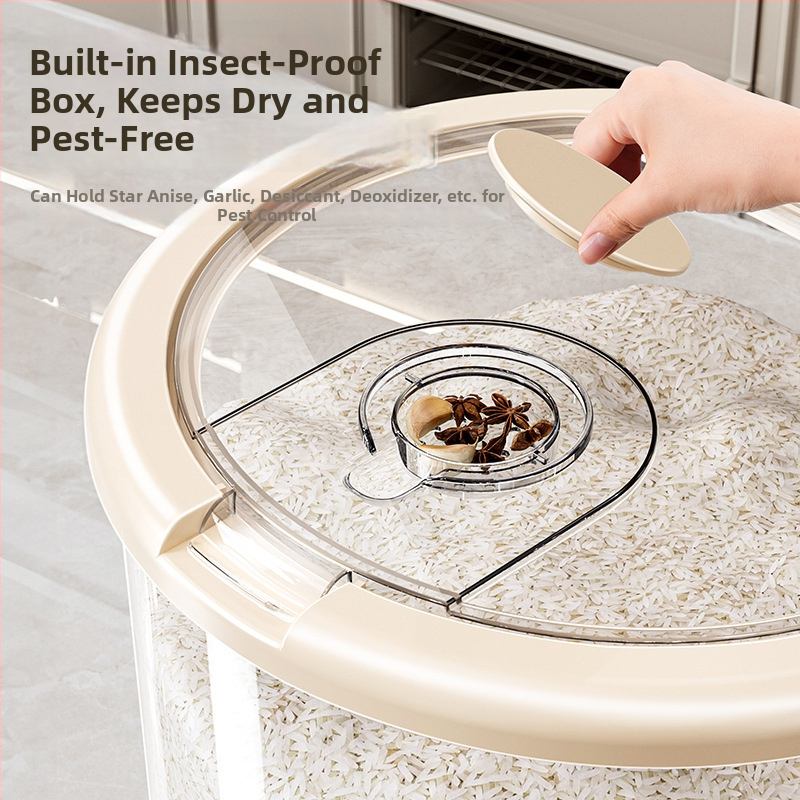 Ryžių laikymo dėžė — sandari, atspari drėgmei ir atbaido kenkėjus, maisto kokybės PP plastikas