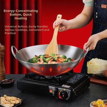 Nerūdijančio plieno wok, dujų viryklė palaiko, be dangtelio, svoris 1–10,95 kg