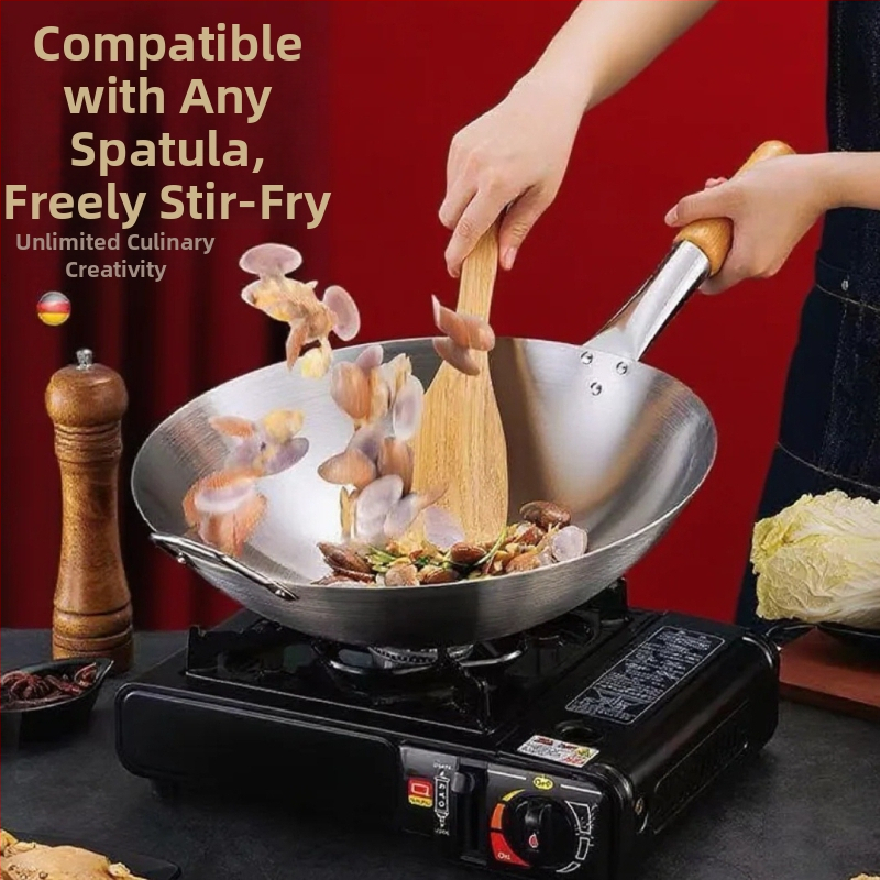 Nerūdijančio plieno wok, dujų viryklė palaiko, be dangtelio, svoris 1–10,95 kg