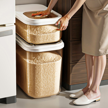 Ryžių saugojimo dėžutė, atspari drėgmei, plastikinė, šiuolaikinio minimalistinio stiliaus
