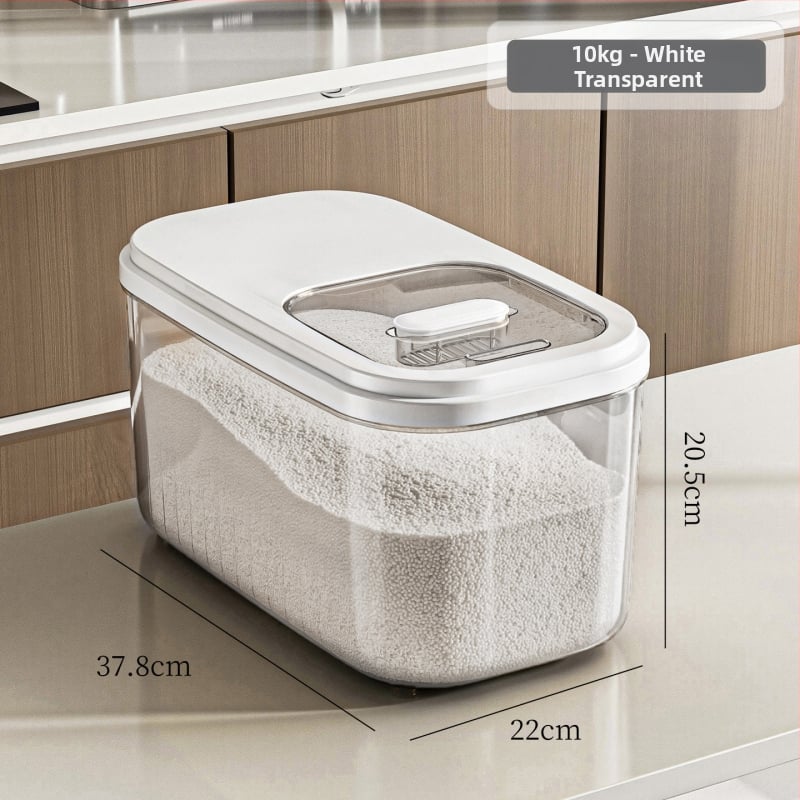Ryžių saugojimo dėžutė, atspari drėgmei, plastikinė, šiuolaikinio minimalistinio stiliaus