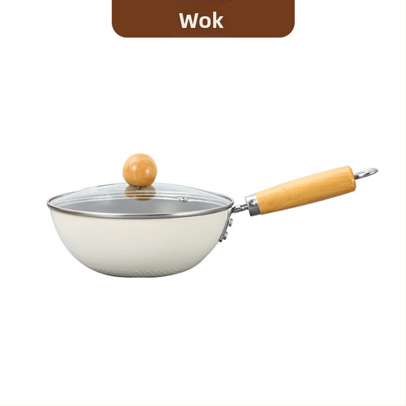 Anglies plieno wok su daugiašiniu dugnu, indukcijai tinkamas, be dangos, stiklinis dangtis