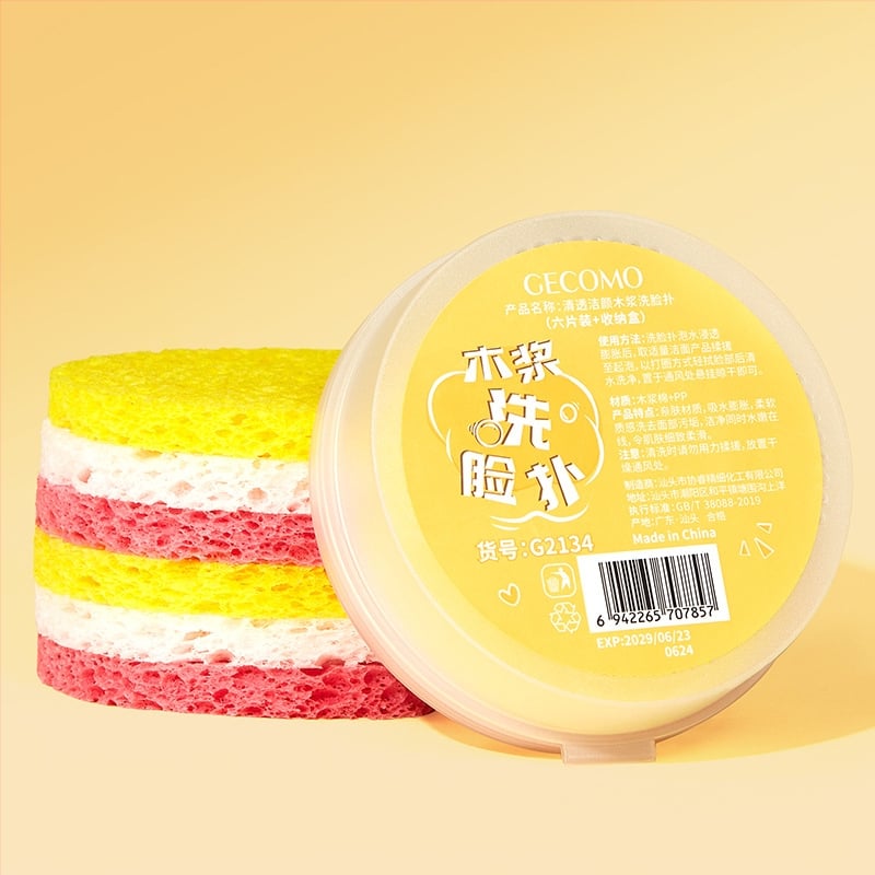 GECOMO гъба за лице за нежно дълбоко почистване, щадяща кожата; марка: GECOMO; материал: друго; опаковка: 2250 бр; подходяща за обикновени потребители.