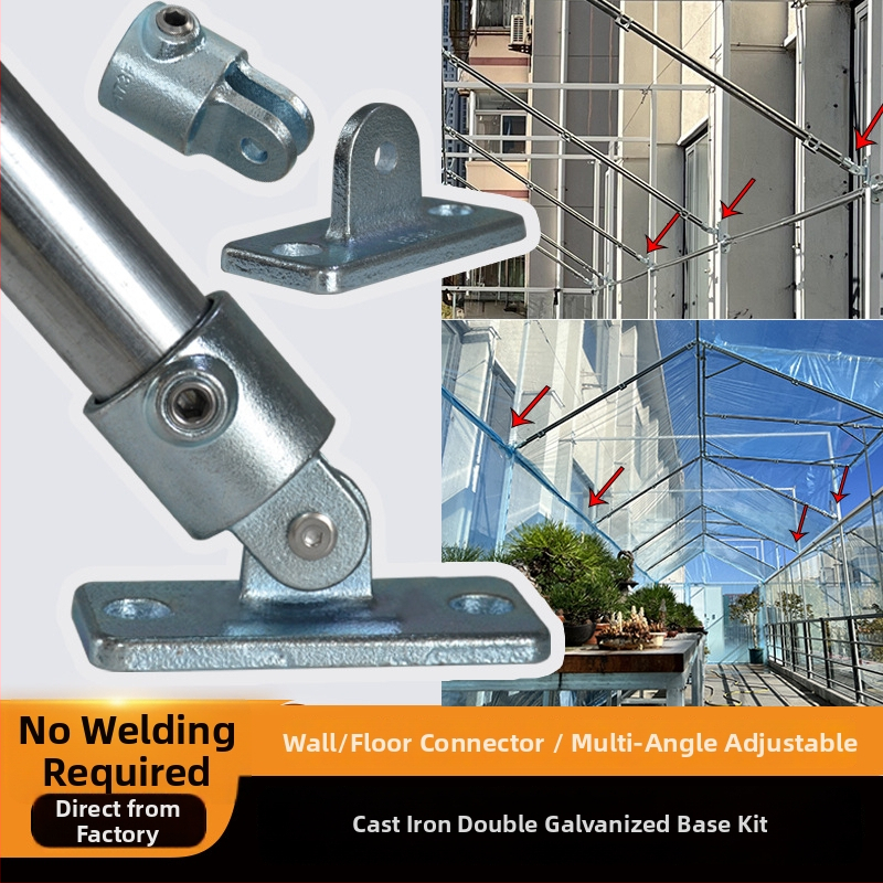 Bez zváracích spojov pre oceľové rúry na stenu a podlahu – základný set pre pevné spoje, horúco pozinkovaná oceľ, rôzne modely