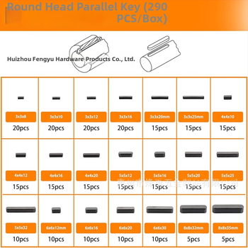 Karbono plieno raktų kaiščių rinkinys, 530 vnt., apvalūs, pusapvaliai ir suapvalinti paraleliniai raktai
