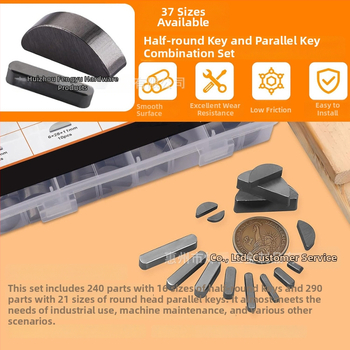 Karbono plieno raktų kaiščių rinkinys, 530 vnt., apvalūs, pusapvaliai ir suapvalinti paraleliniai raktai