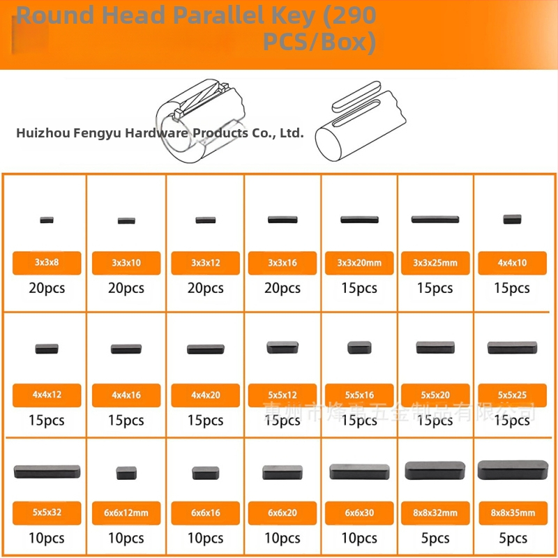 Karbonsā tērauda atslēgu pīnīšu komplekts, 530 gab., apaļas, pusapaļas un noapaļotas paralēlās atslēgas