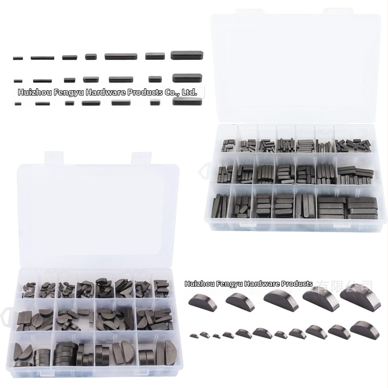 Karbonsā tērauda atslēgu pīnīšu komplekts, 530 gab., apaļas, pusapaļas un noapaļotas paralēlās atslēgas