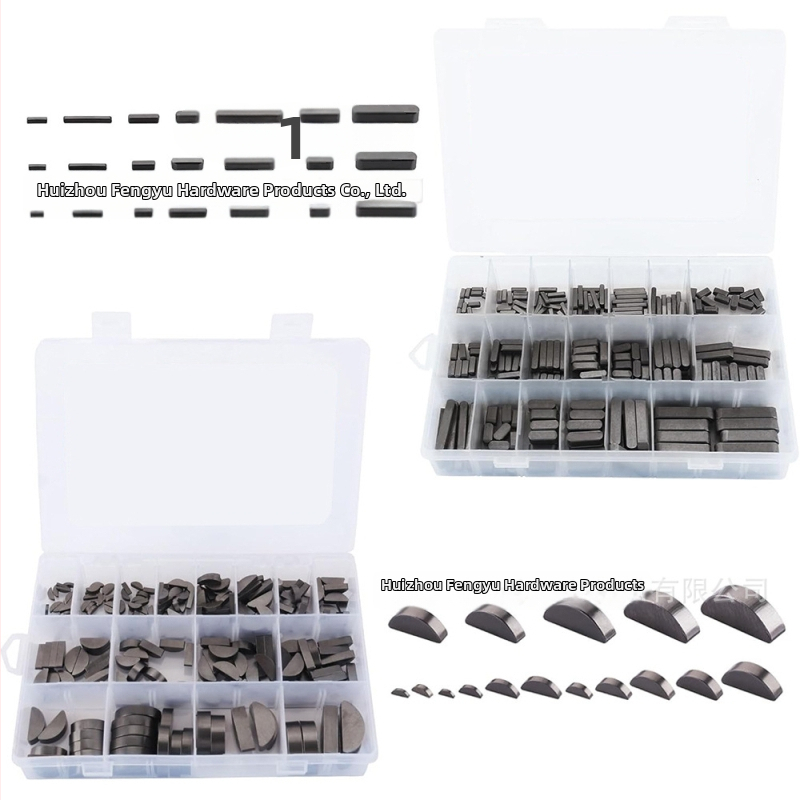 Karbono plieno raktų kaiščių rinkinys, 530 vnt., apvalūs, pusapvaliai ir suapvalinti paraleliniai raktai