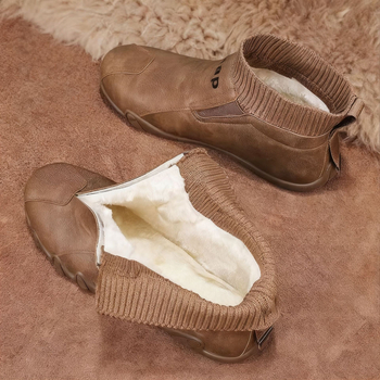 Vyriski aukštos kokybės žieminiai botai, PU viršus, PVC padai, atsparūs vandeniui, veliūrinė vidinė danga, aukštas batų galas, žiema 2025