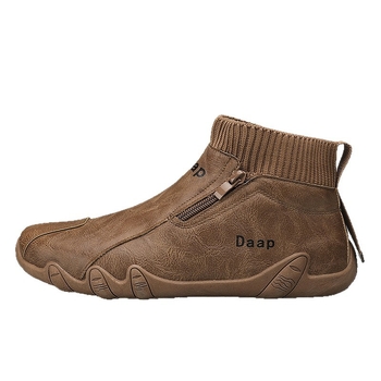 Vyriski aukštos kokybės žieminiai botai, PU viršus, PVC padai, atsparūs vandeniui, veliūrinė vidinė danga, aukštas batų galas, žiema 2025