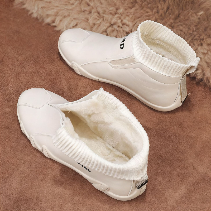 Vyriski aukštos kokybės žieminiai botai, PU viršus, PVC padai, atsparūs vandeniui, veliūrinė vidinė danga, aukštas batų galas, žiema 2025