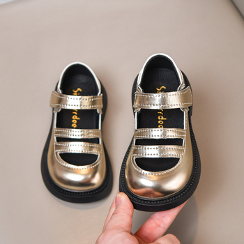 Meitenēm - Romā sandales vasaras princeses stilā, PU augšējā daļa, gumijas zole, Velcro aizdare, antislīdēšana, zems augšējais