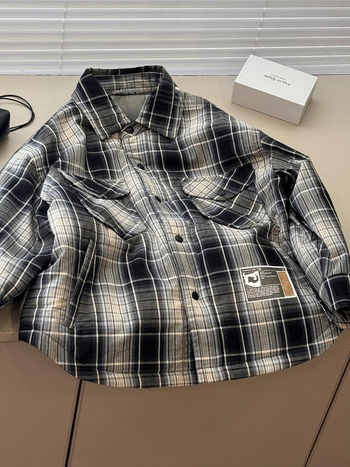 Laste ruuduline särk-jakk, 100% puuvill, harjatud kangas, krae, pikad varrukad