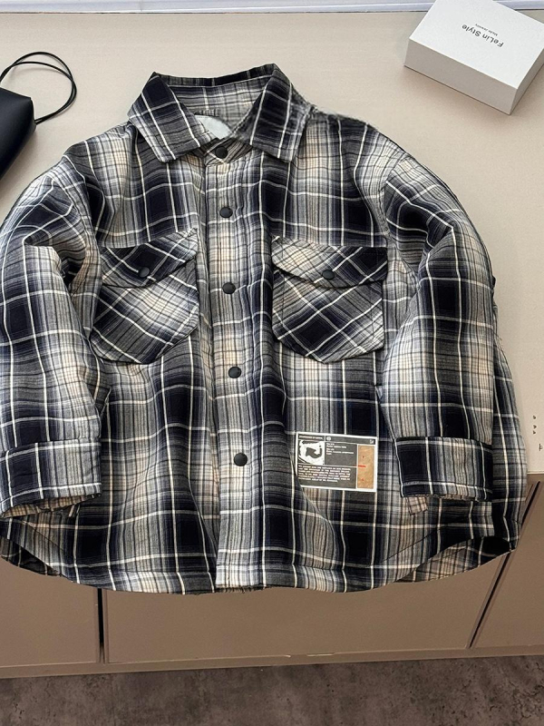 Laste ruuduline särk-jakk, 100% puuvill, harjatud kangas, krae, pikad varrukad