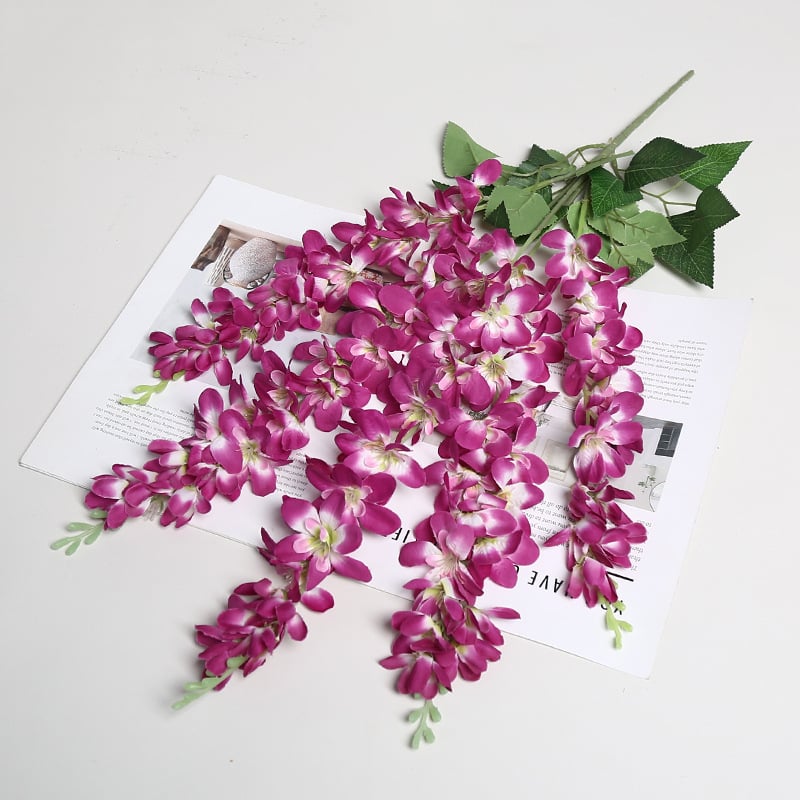 Mesterséges mennyezeti virágkórus selyem virágokkal — Lichao márka, Gyártás: formázás és relief, Esküvők, kültéri dekoráció és fotó kellékek számára