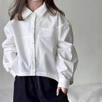 Laste pikkade varrukatega särk, korea stiilis, 100% puuvill, lapel-kaelus, kevad-sügishooa, 8+ aastastele lastele