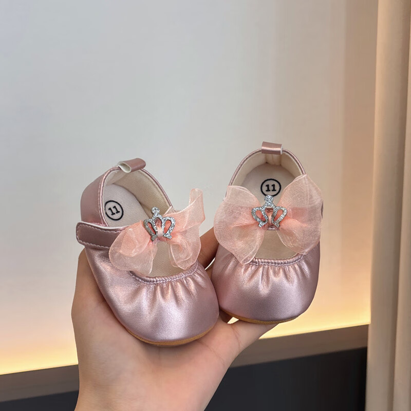 Lányoknak való bőrbaba cipő, felső rész szintetikus bőrből, Velcro-zár, csúszásmentes talp, hercegnő stílus, tavasz 2025