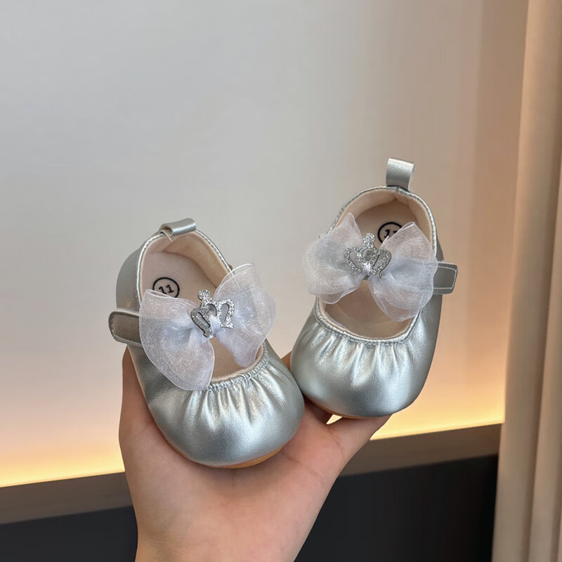 Lányoknak való bőrbaba cipő, felső rész szintetikus bőrből, Velcro-zár, csúszásmentes talp, hercegnő stílus, tavasz 2025