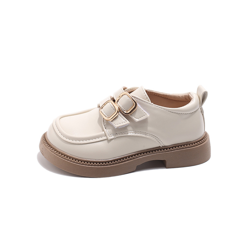 Meitenēm PU ādas loaferi, Velcro aizdare, Britu stila, 2025. gada pavasara izlaišana