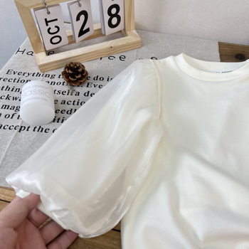 Laste pikkade varrukatega särk Korea stiilis ümmarguse kaelusega, 95% puuvill