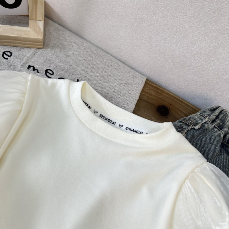 Laste pikkade varrukatega särk Korea stiilis ümmarguse kaelusega, 95% puuvill