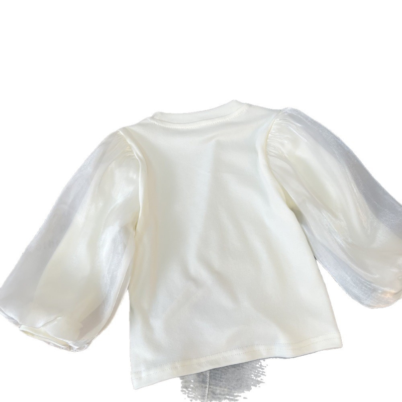 Laste pikkade varrukatega särk Korea stiilis ümmarguse kaelusega, 95% puuvill