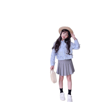 Cămașă pentru copii, stil coreean, guler rever, 100% bumbac, mânecă lungă