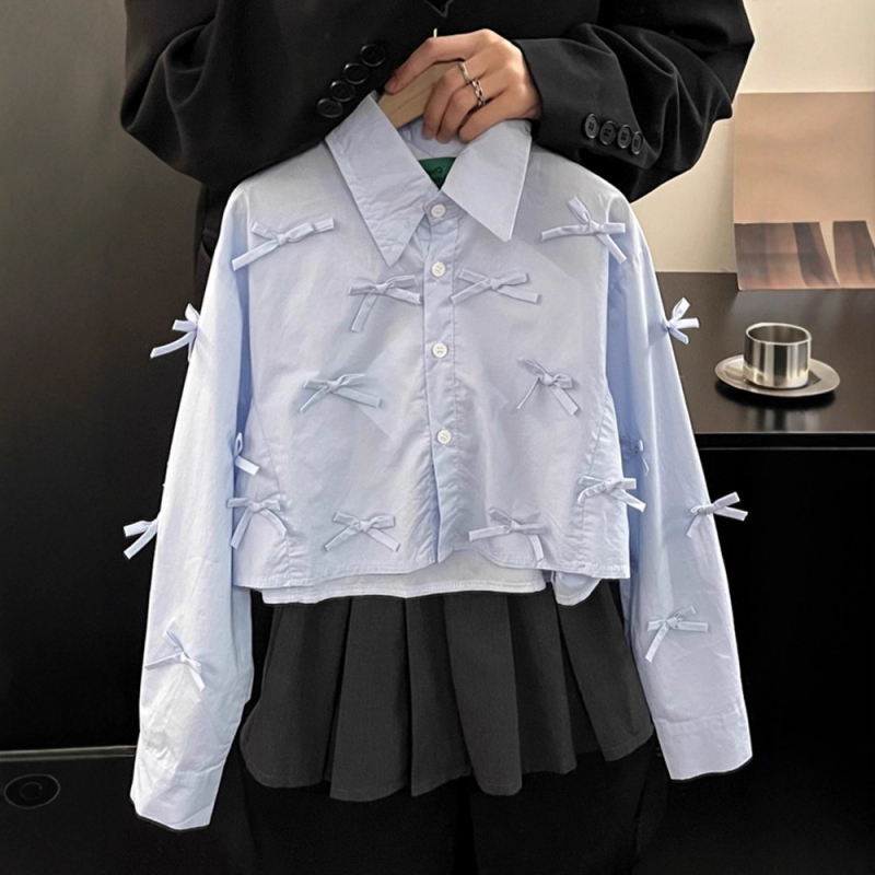 Cămașă pentru copii, stil coreean, guler rever, 100% bumbac, mânecă lungă