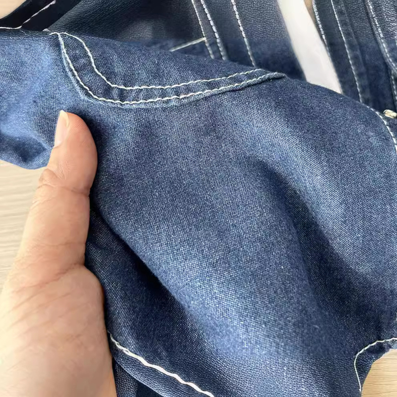 Vaikų ilgomis rankovėmis marškiniai Korejiško stiliaus, apykaklė su lapeliu, 60% medvilnės, skirti 3–8 metų vaikams