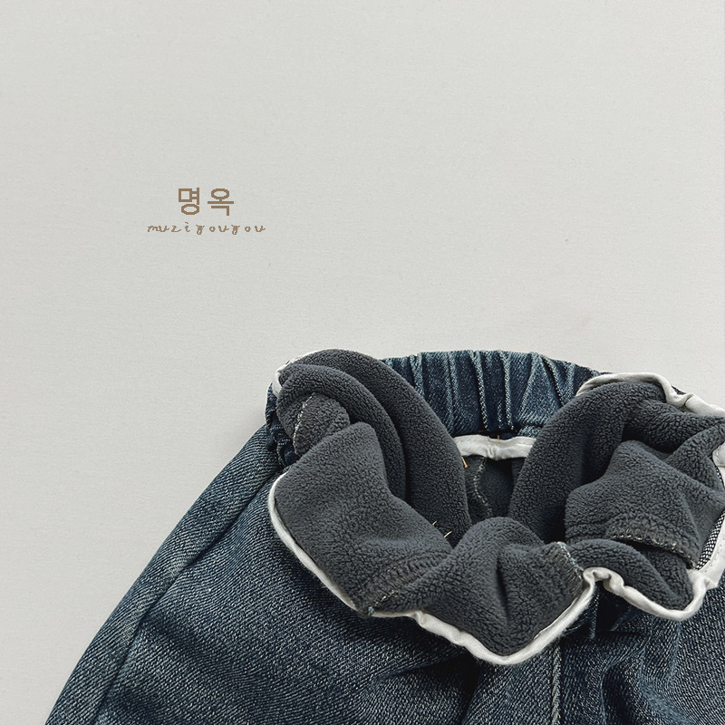 Laste džinsid fleece voodriga, Korea stiilis, keskmine talje, 97% puuvill, vanus 3-8 aastat.