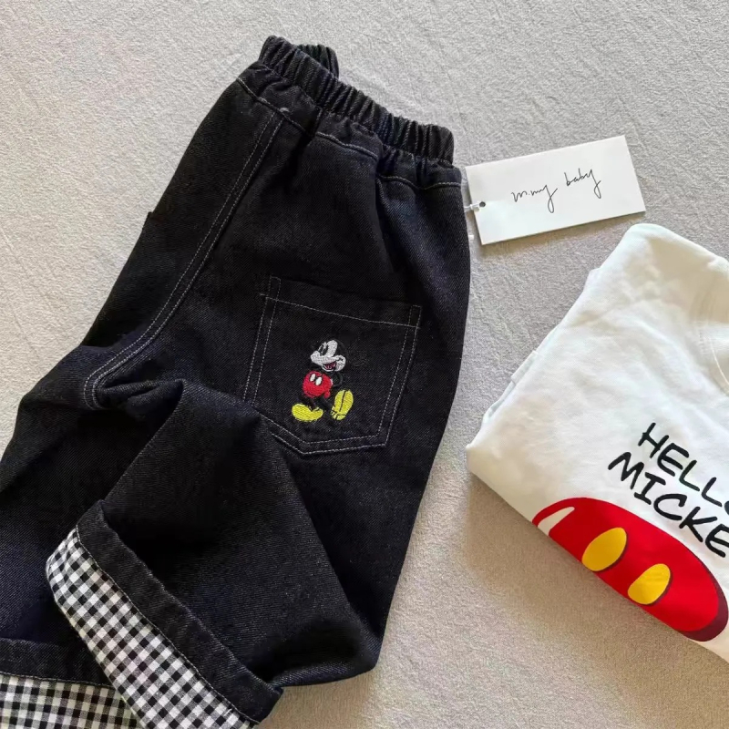 Laste džinsipüksid, Korea stiilis, igapäevane, 60% puuvillane džin, elastne topelt vöö, 3–8-aastastele