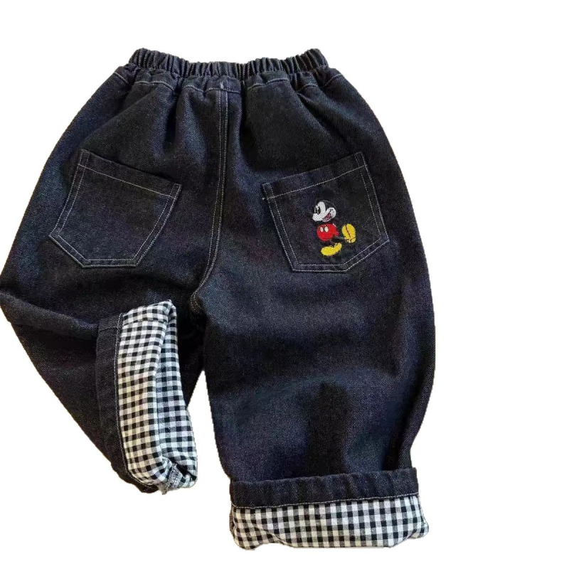 Laste džinsipüksid, Korea stiilis, igapäevane, 60% puuvillane džin, elastne topelt vöö, 3–8-aastastele