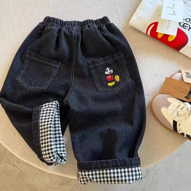 Laste džinsipüksid, Korea stiilis, igapäevane, 60% puuvillane džin, elastne topelt vöö, 3–8-aastastele