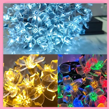 Saulės energijos lauko LED virvų šviesos, gėlių formos, IP44, Modelis 112, Įėjimo įtampa ≤36V