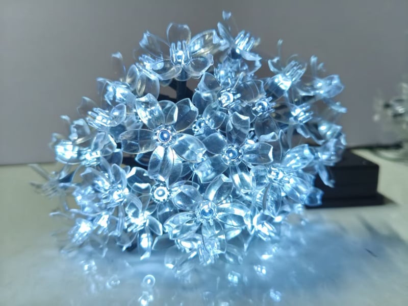 Saulės energijos lauko LED virvų šviesos, gėlių formos, IP44, Modelis 112, Įėjimo įtampa ≤36V