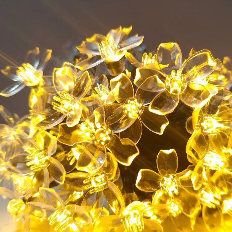 Saulės energijos lauko LED virvų šviesos, gėlių formos, IP44, Modelis 112, Įėjimo įtampa ≤36V