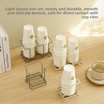 Držiak na poháre z kovového drôtu, jednoduchý štýl, domáca polica na šálky pre kávu a čaj