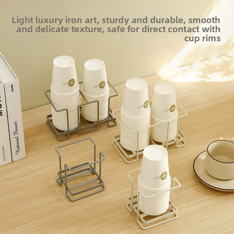 Geležinės vielos puodelių laikiklis, paprastas stilius, namų kavos ir arbatos puodelių laikiklis