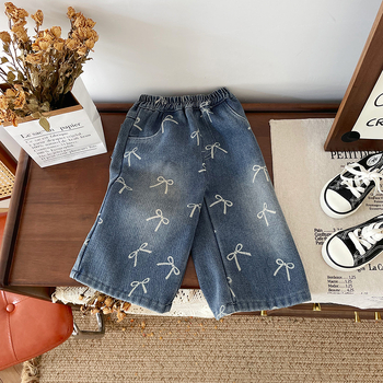 Laste džinsid fleece voodriga, Korea stiilis, paelaga, 65% puuvillasegu, vanustele 3-8 aastat, sügis-talv