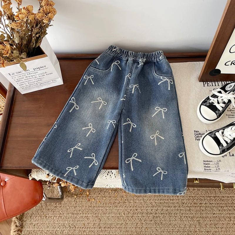 Laste džinsid fleece voodriga, Korea stiilis, paelaga, 65% puuvillasegu, vanustele 3-8 aastat, sügis-talv