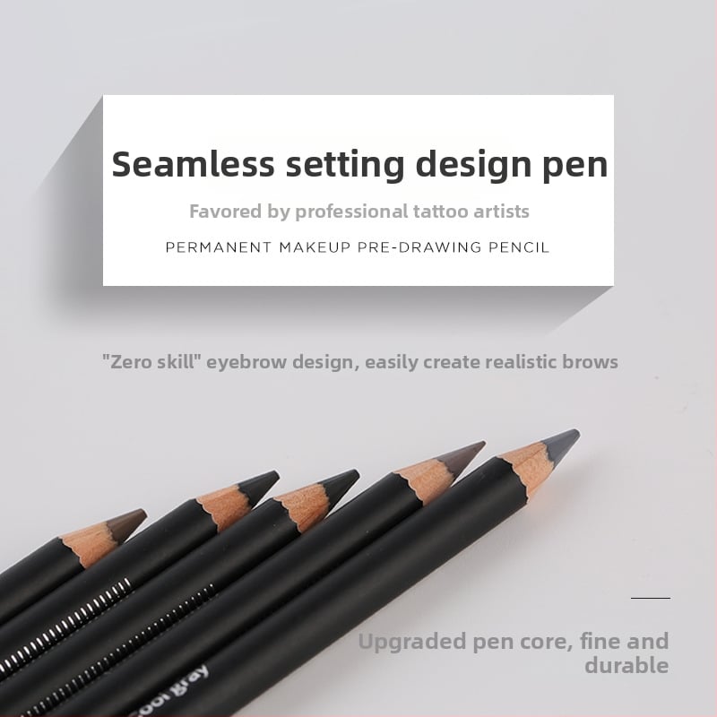 Dviejų galvučių rankinis kosmetinis tatuiravimo pieštukas antakiams ir akių linijai, Famisoo prekės ženklas, pusiau nuolatinė pozicija