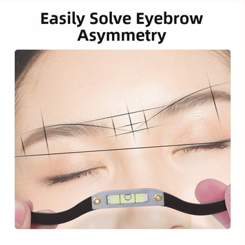 Antakių dizaino įrankis su lygiu ir simetrijos linija polupermanentiniam antakių dažymui - Prekės ženklas: vietinis ženklas; Tinka visiems; Nėra privataus prekinio ženklo.